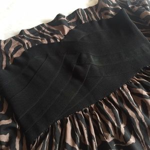 Frederick's of Hollywood Strapless Zippered Black/Brown Dress 2XL